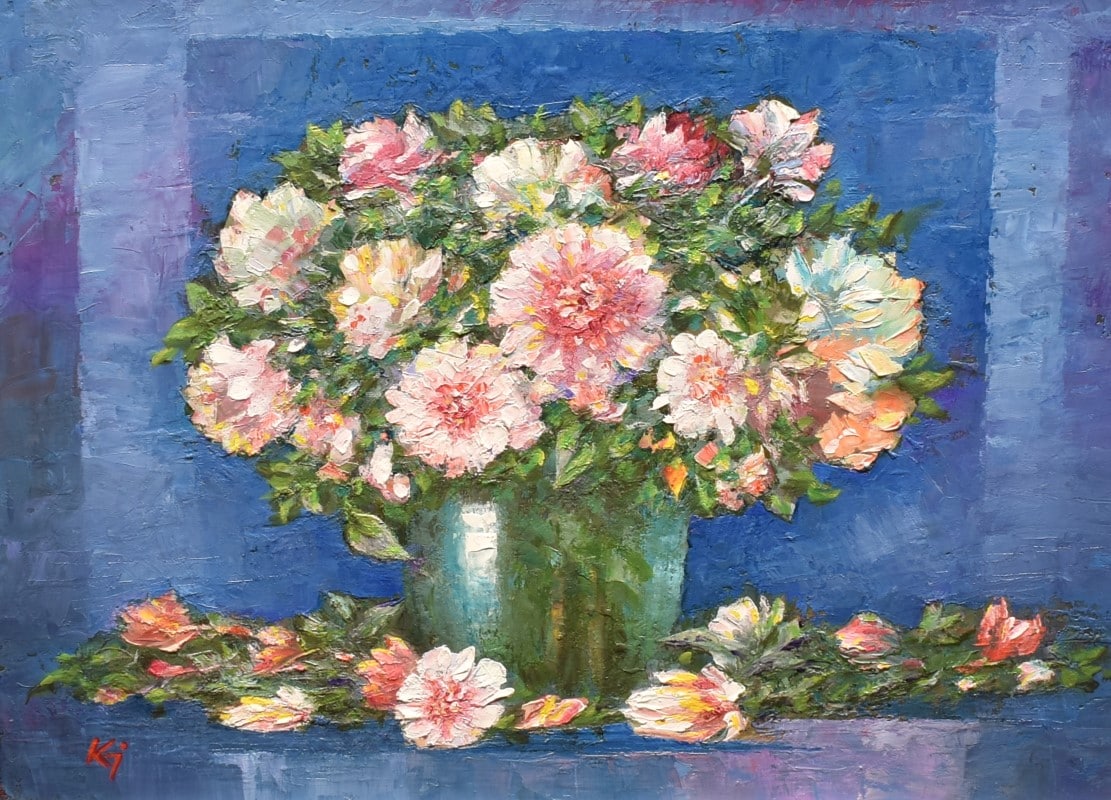 Korognai János - Csendélet kék vázával