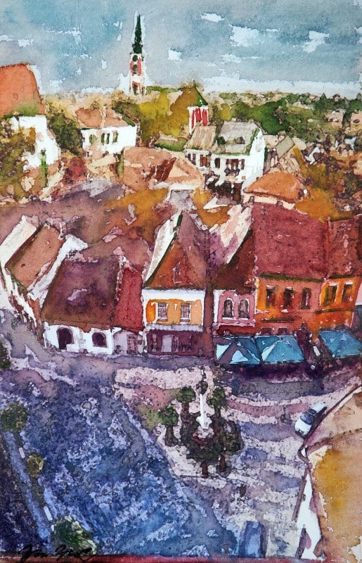 Bihon Győző - Szentendrei látkép